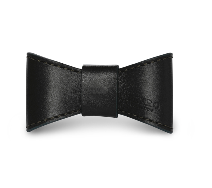Perro Collection Leather Bow Black