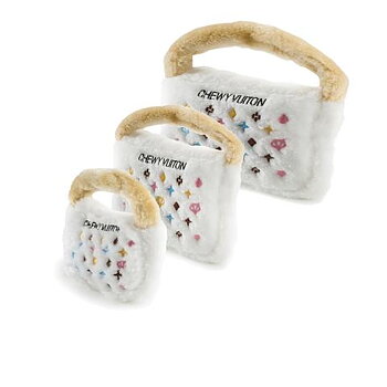HAUTE DIGGITY DOG WHITE CHEWY VUITON BAG