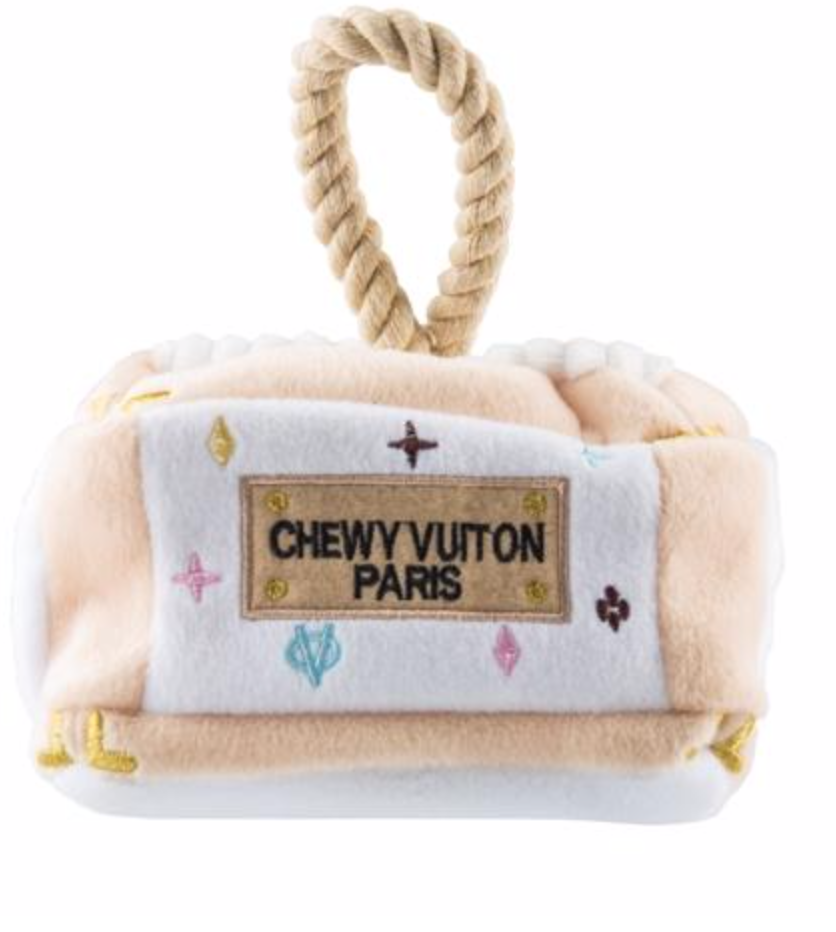 Haute Diggity Dog White Chewy Vuiton Activity House With Associated 3 Balls
