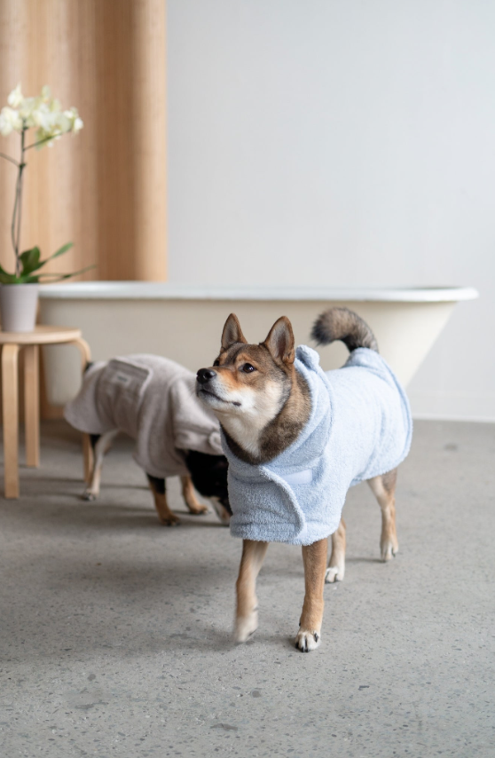 Barkshe Dog Bathrobe Blue Color - 4