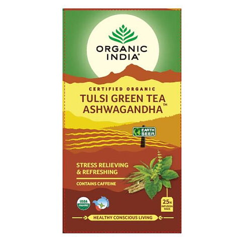 Tulsi Green Tea Ashwagandha Eko, 25 tepåsar Organic India