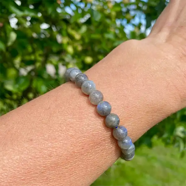 Armband Labradorit 8mm, Kristallpunkten - 2