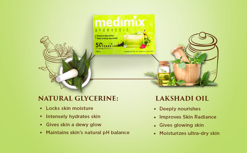 Medimix Glycerine and Lakshadi Oil Soap 125g - 2