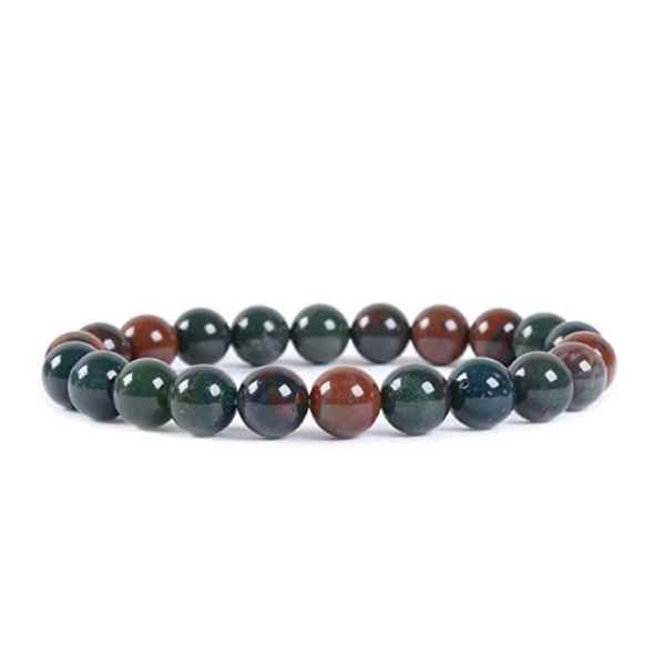 Armband med Blod Jaspis 8mm Pärlor, Kristallpunkten