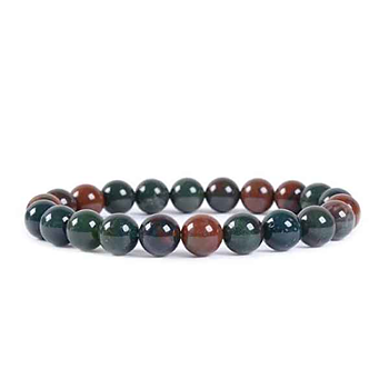 Armband med Blod Jaspis 8mm Pärlor, Kristallpunkten