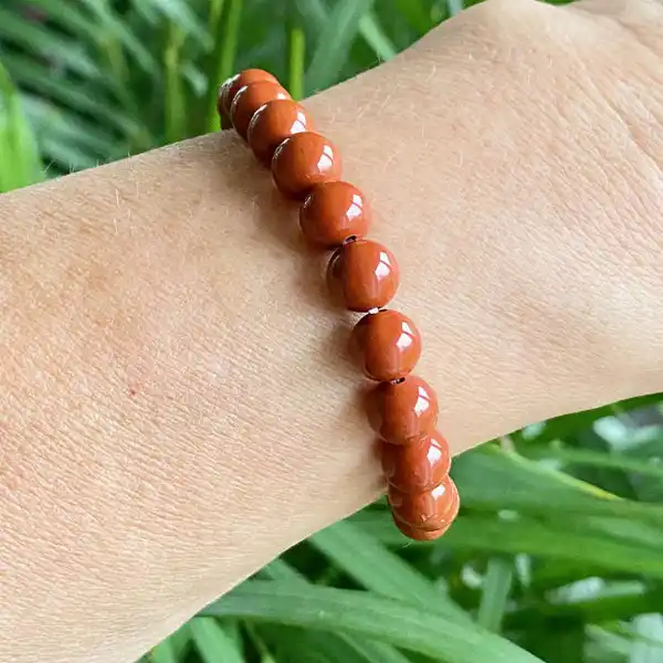Armband Jaspis 8mm, Kristallpunkten - 2