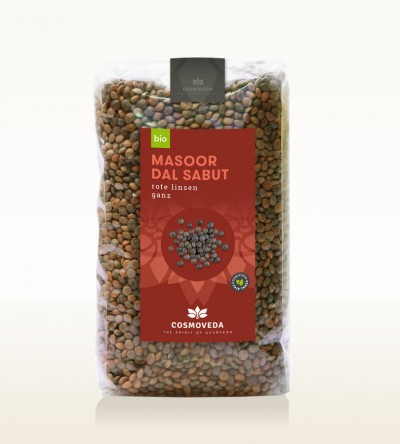Masoor Dal Whole / Red Lentils Org. 500g Cosmoveda