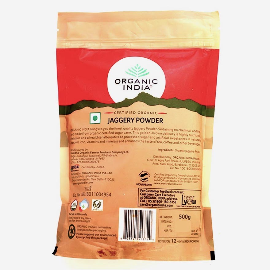 Jaggery / Rårörsocker Eko. 500g Organic India - 2