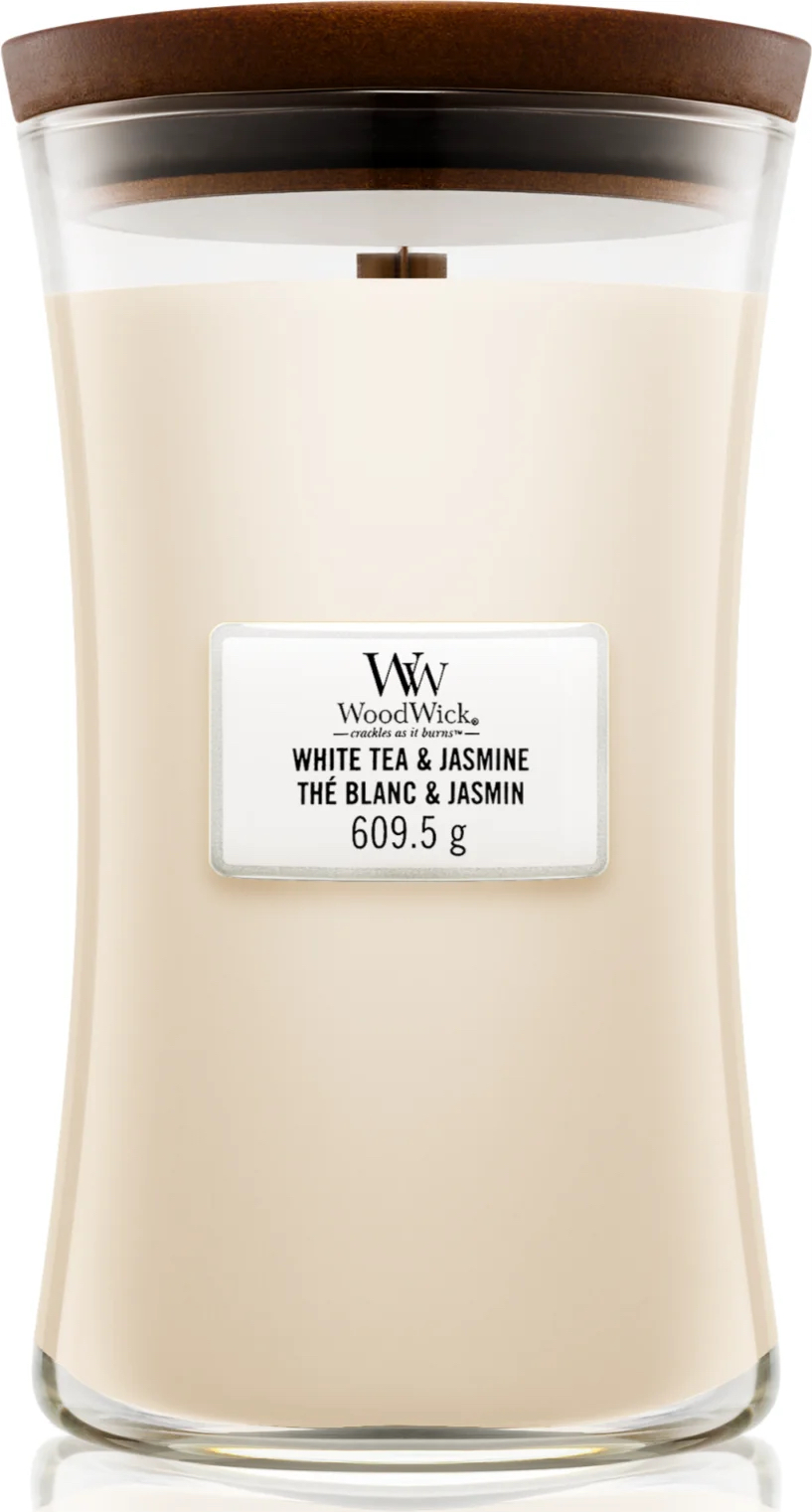 White Tea & Jasmine Scented Candle, Large, WoodWick