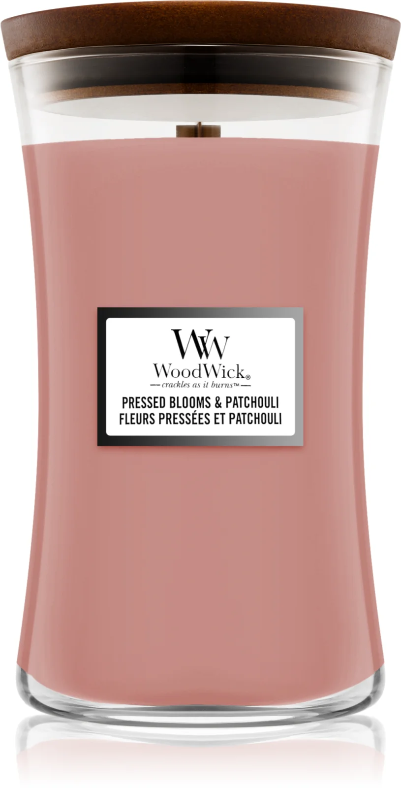 Pressed Blooms & Patchouli Doftljus, Large, WoodWick