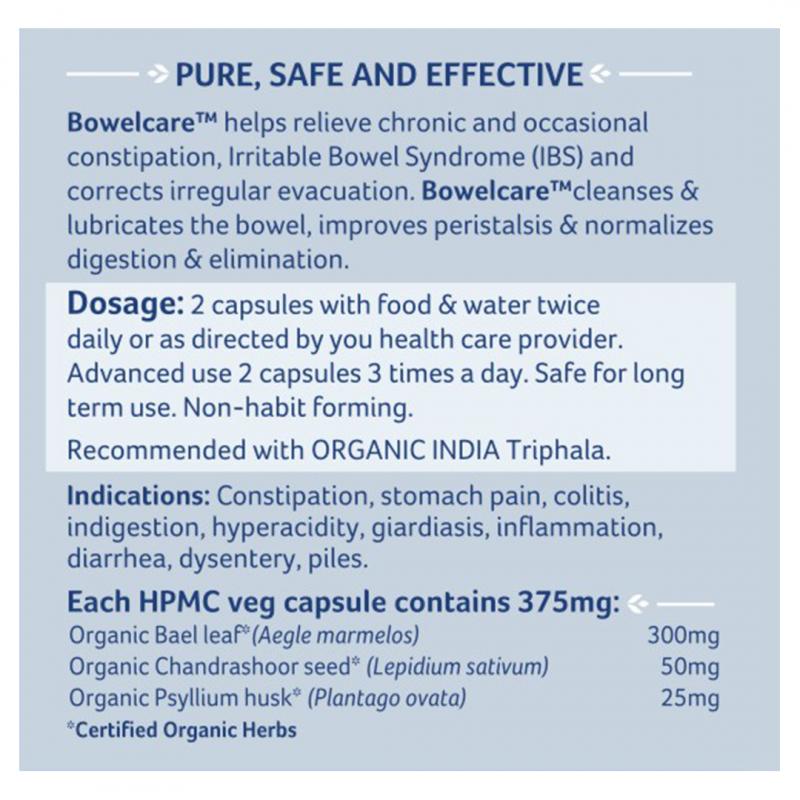Bowelcare Org. 90cps Organic India - 2