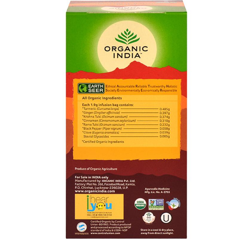 Tulsi Turmeric Ginger Tea Org, 25 teabags Organic India - 2