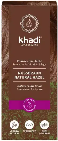 Naturlig Hårfärg Natural Hazel, 100g, Khadi