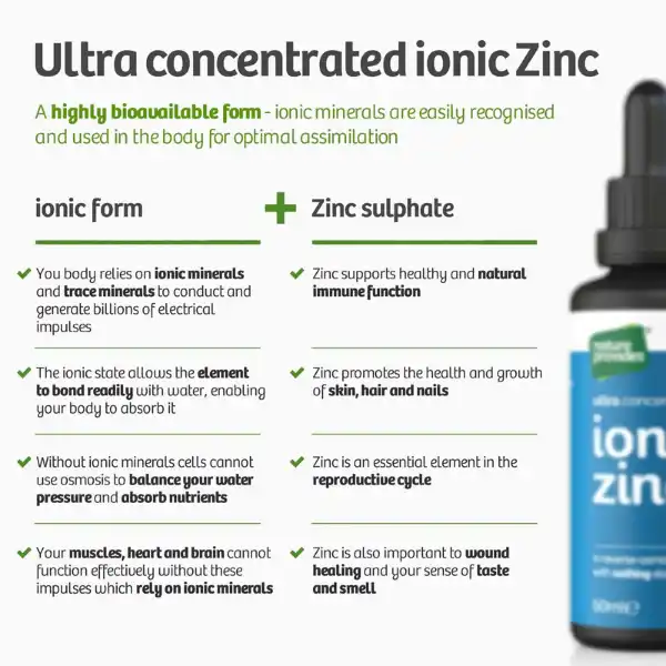Liquid Ionic Zinc Ultra Concentrated 50ml, Nature Provides - 3