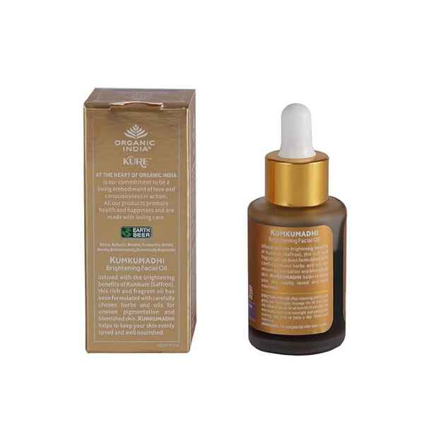 Kumkumadhi Brightening Facial Oil 25ml Organic India - 2