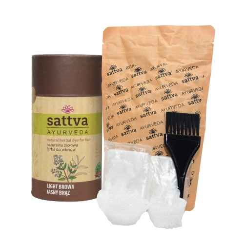 Natural Hair Colour Light Brown 150g, Sattva Ayurveda