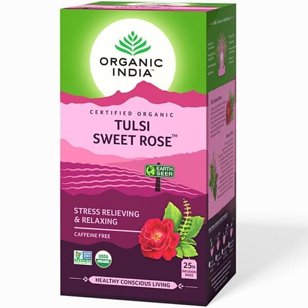 Tulsi Sweet Rose Te, 25 tepåsar Organic India 