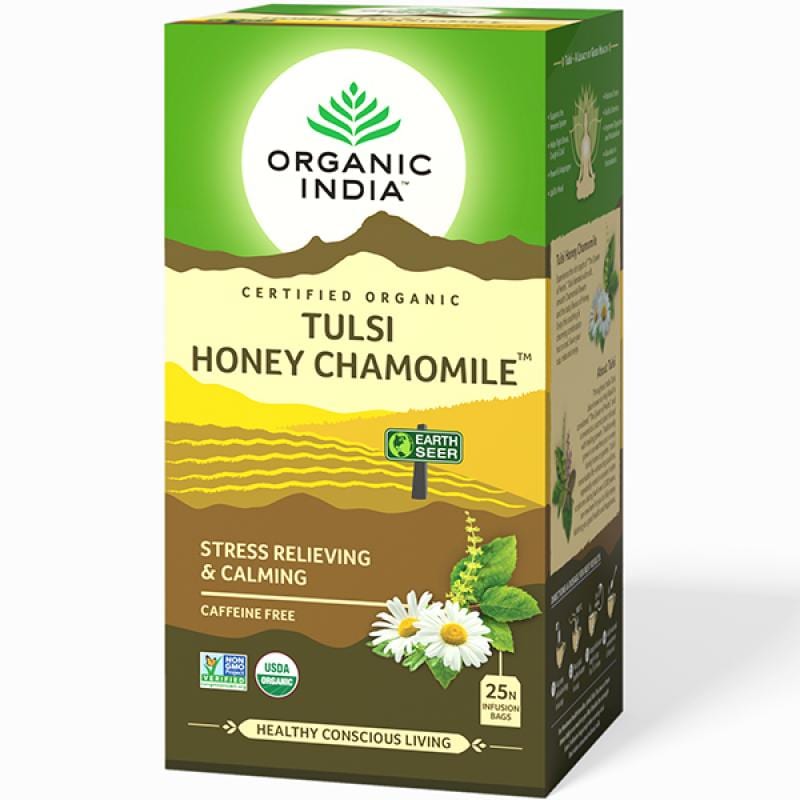 Tulsi Honey Chamomile Te, 25 tepåsar Organic India 