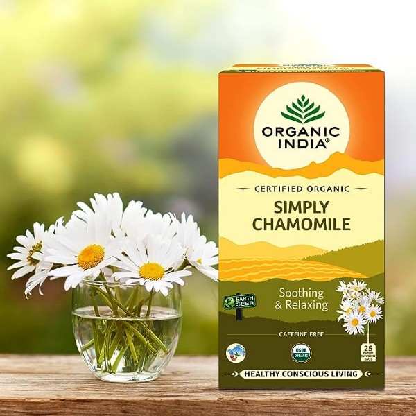 Simply Chamomile Tea Org, 25 teabags Organic India  - 2