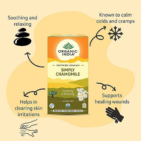 Simply Chamomile Te Eko, 25 tepåsar Organic India 