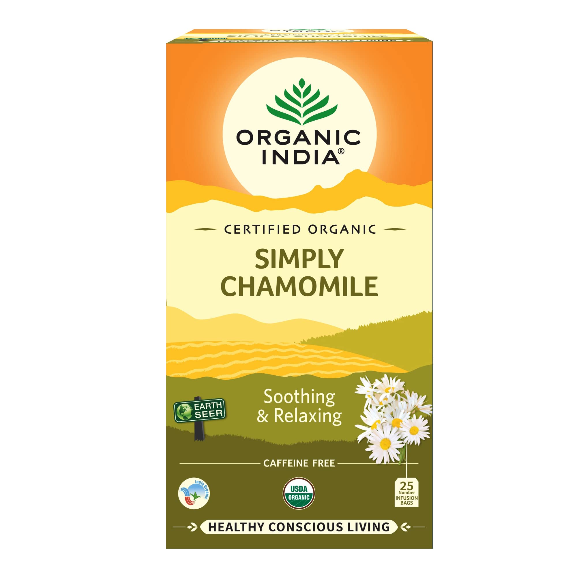 Simply Chamomile Tea Org, 25 teabags Organic India 