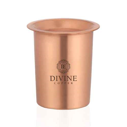 Kopparglas, slät med lock, set av 2, Divine Copper - 2