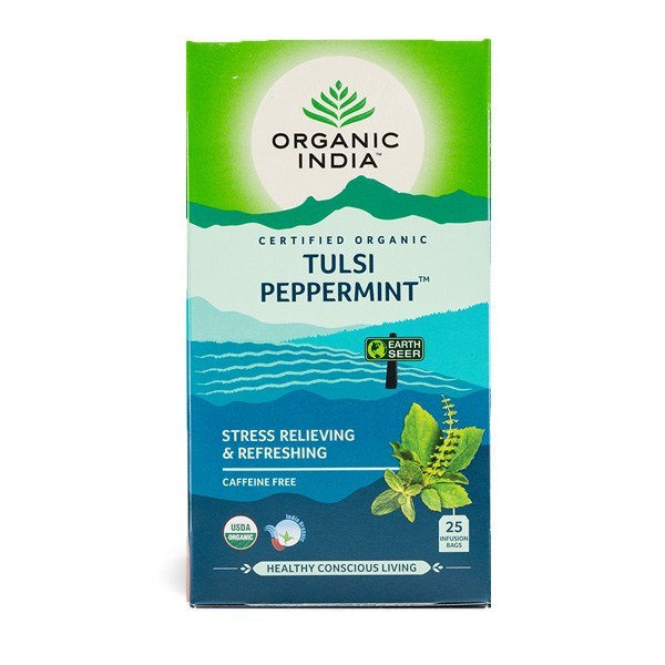 Tulsi Peppermint Te Eko, 25 tepåsar Organic India