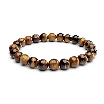 Armband  Tigeröga 8mm, Kristallpunkten