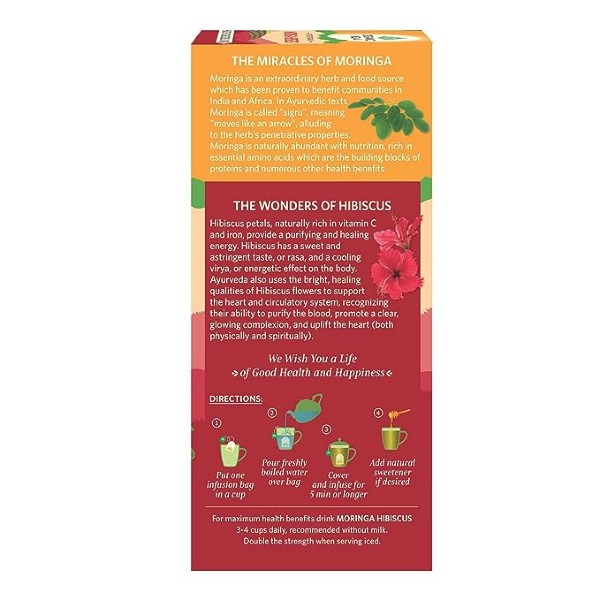 Moringa Hibiscus Te Eko, 25 tepåsar Organic India  - 3