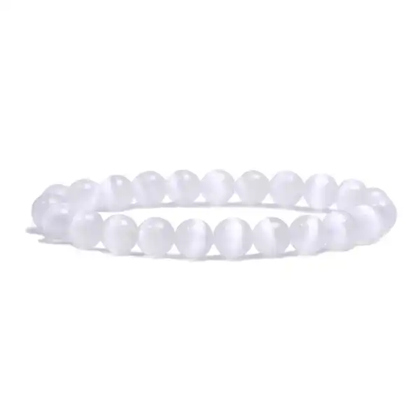 Armband  Selenit 8mm, Kristallpunkten
