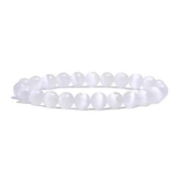 Armband  Selenit 8mm, Kristallpunkten