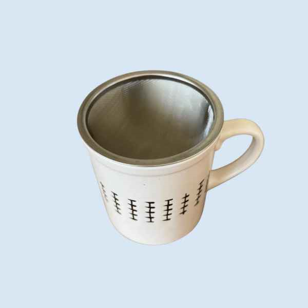 Mug Gura (Cream) with Lid and Tea strainer. - 2