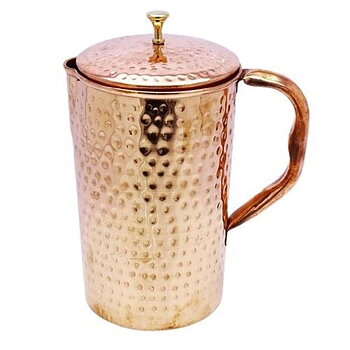 Hamrad Kopparkanna med lock, 1,5 liter