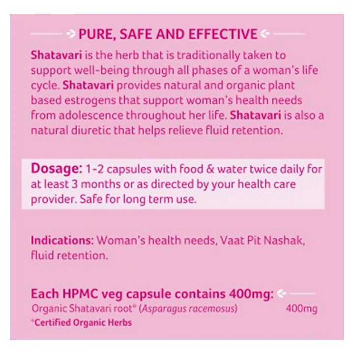Shatavari Org. 90cps, Organic India