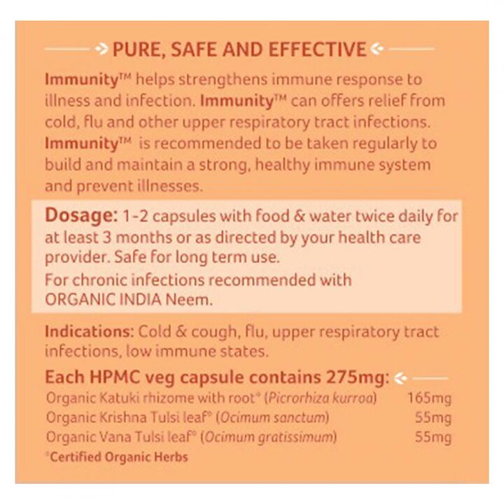 Immunity Eko. 90kaps, Organic India