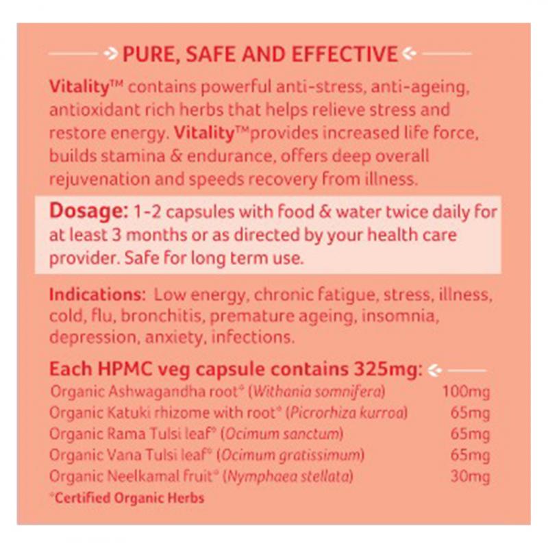 Vitality Eko. 90kaps, Organic India - 2