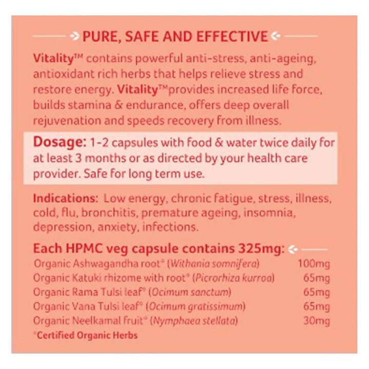 Vitality Org. 90cps, Organic India