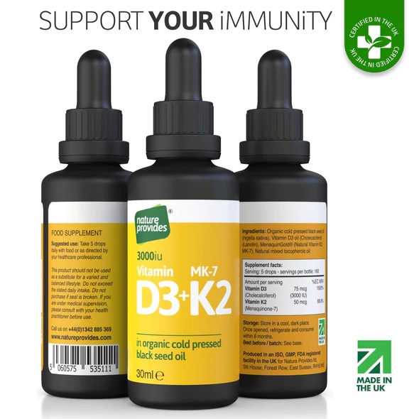Flytande Vit. D3+ Vit. K2, 30 ml - 10