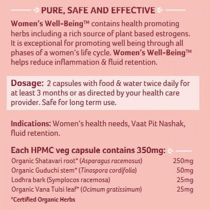 Women's Well-Being Org. 90cps Organic India