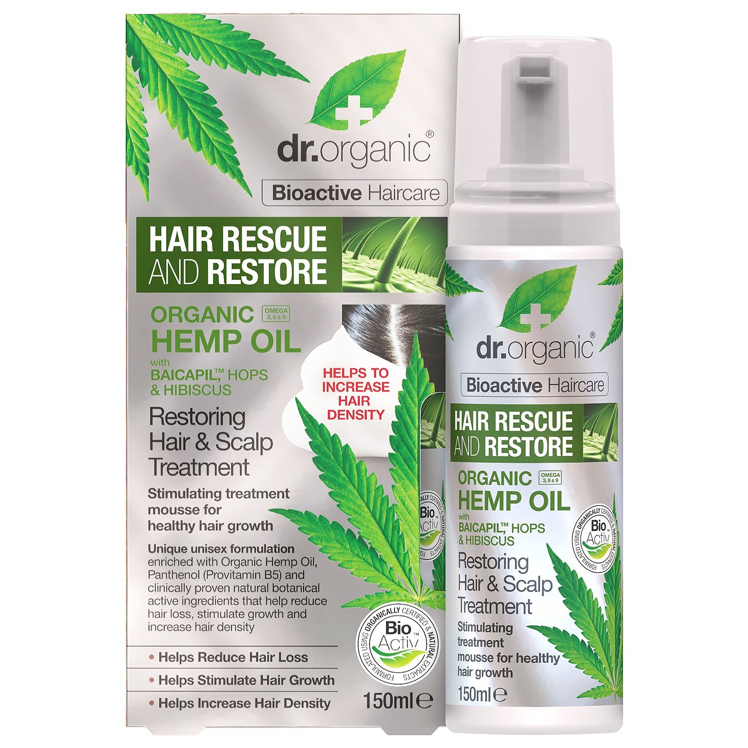 Dr Organic Hemp Oil Restoring Hair & Scalp Treatment 150ml