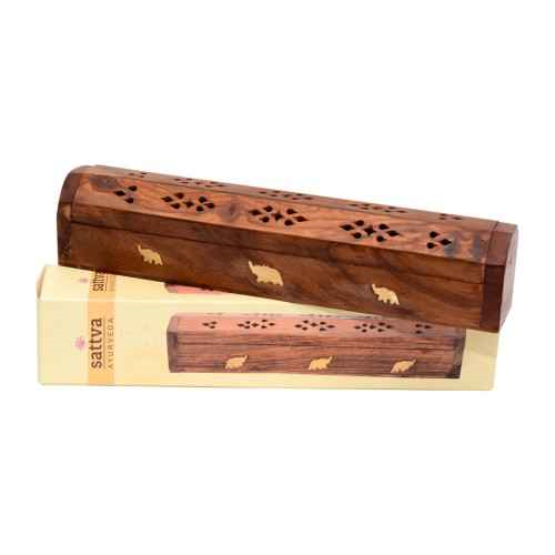 Wooden Incense Box Elephant, Sattva