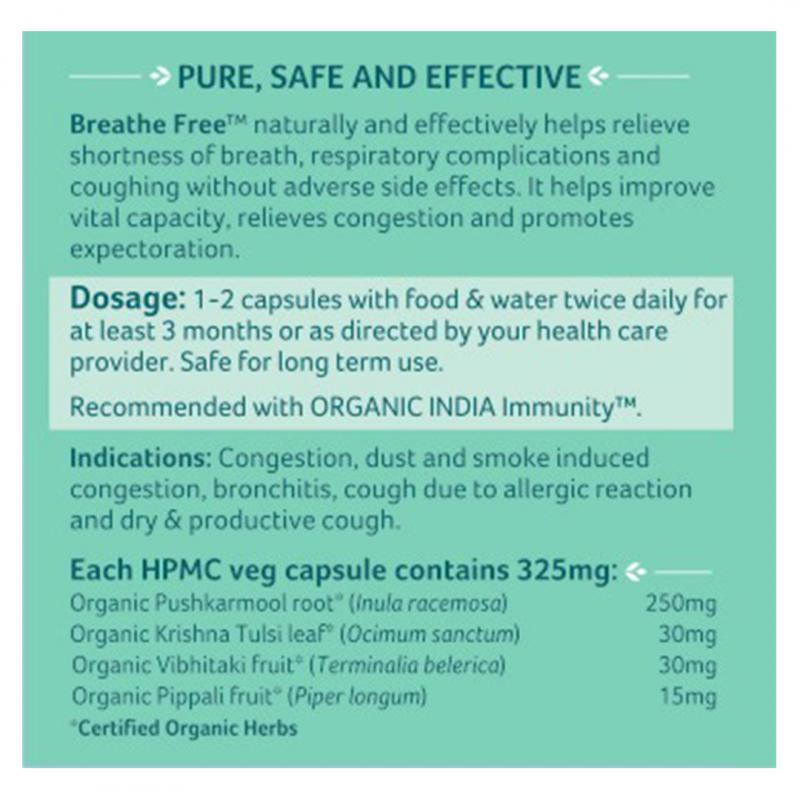 Breathe Free Org. 90cps, Organic India  - 2