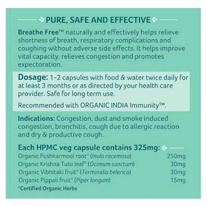 Breathe Free Eko. 90kaps, Organic India 
