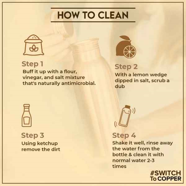Kopparflaska Slät 950ml, Divine Copper - 3