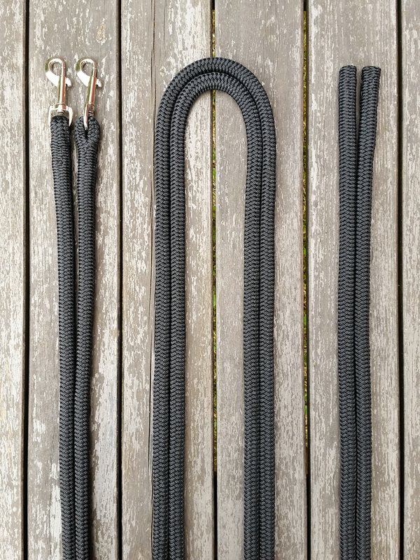Split reins with permanent snaps and back splices - 3