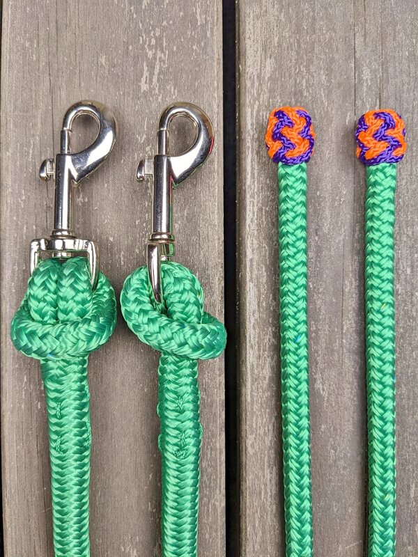 Split reins with removable snaps and end knots - 2