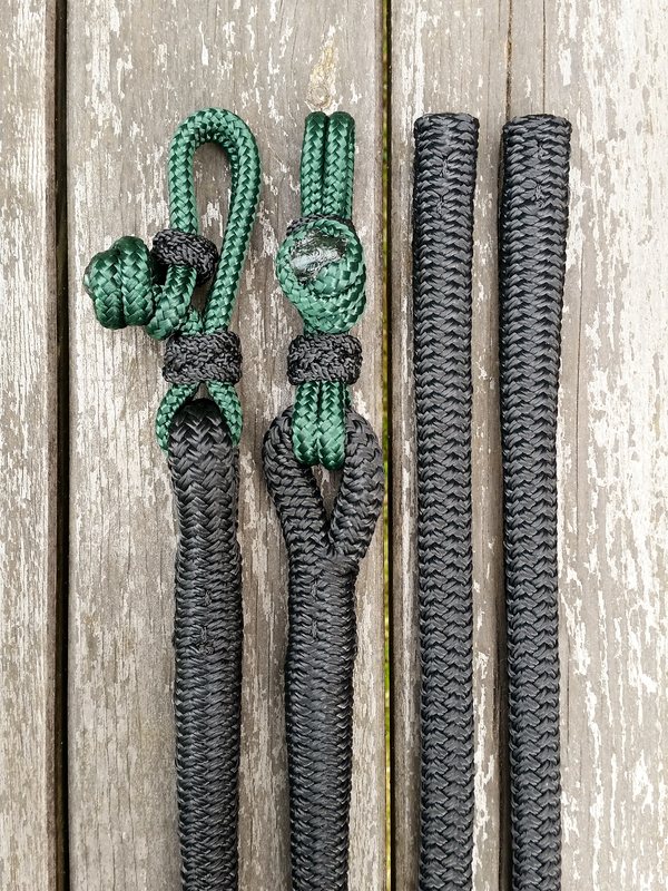 Split reins with rope connectors and back splices - 2