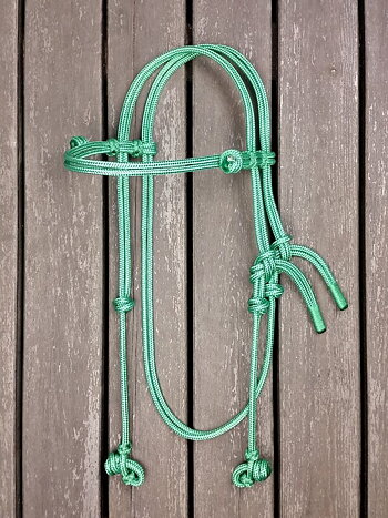 Rope bridle with rope halter tying