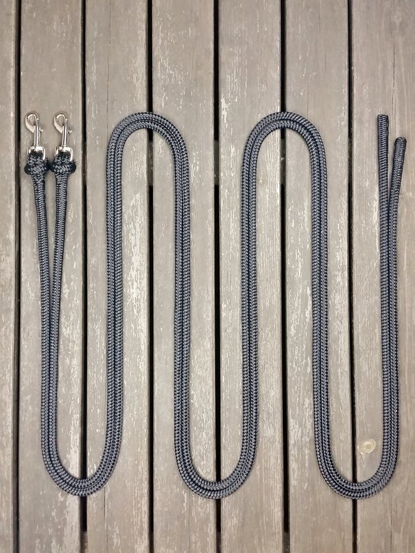 Long split reins with removable snaps - 10 mm
