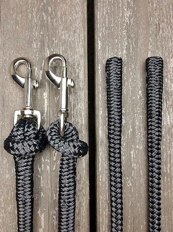 Long split reins with removable snaps - 10 mm